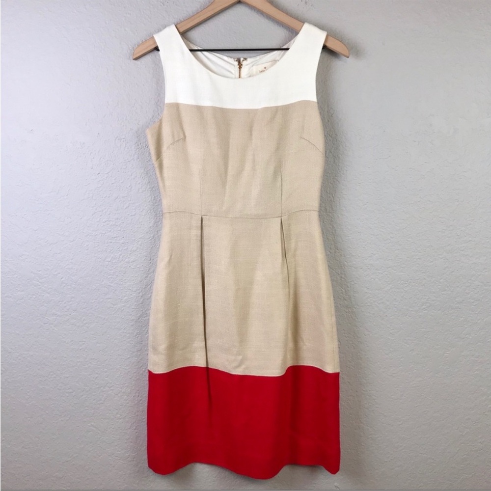 Kate Spade Cream and Red Midi Dress